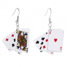 Funny Playing Card Drop Earrings a pair