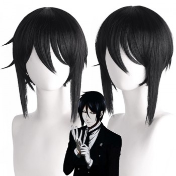 Kuroshitsuji Black Sebastian Michaelis anime cosplay wig hair