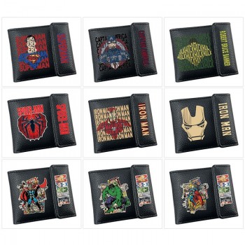 Super Hero Iron Spider Super Man Batman snap wallet buckle purse