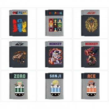 One Piece anime Three Fold Button Wallet Purse