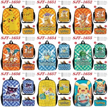 Pokemon anime nylon backpack bag shoulder pencil case