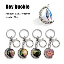 Wicked Two-sided Rotatable Round Crystal Key Chain Ring
