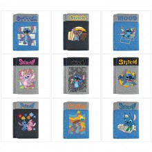 Stitch anime Three Fold Button Wallet Purse