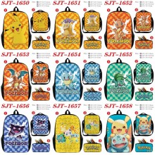 Pokemon anime nylon backpack bag shoulder pencil c...