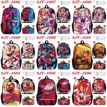 Hazbin Hotel anime nylon backpack bag shoulder pen...