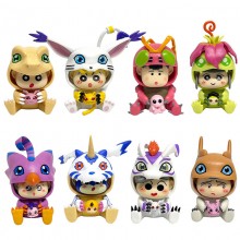 8Pcs/set Crayon Shin-chan cos Digimon anime figure...