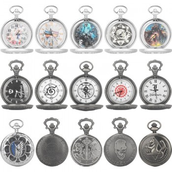 One Piece Naruto Detective conan Attack on Titan anime pocket watch(OPP bag)
