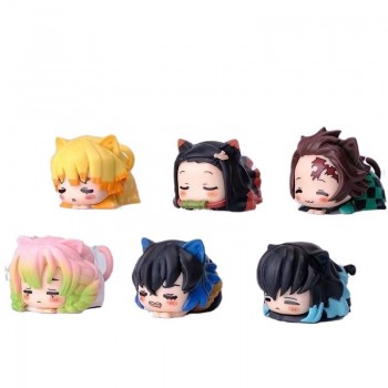 6pcs/set Demon Slayer sleeping anime figures(OPP bag)