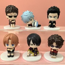 6pcs/set Gintama sitting anime figures(OPP bag)
