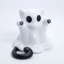Halloween Natural White Marble Jade Ghost Cat Toy ...