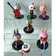 6Pcs/set Rock Labubu anime figures(OPP bag)