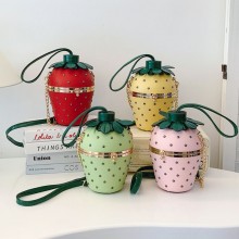 Strawberry shaped rivet Little Handbags Shoulder b...
