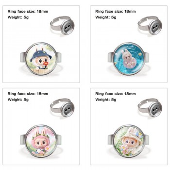 Labubu anime adjustable rings