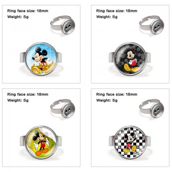 Mickey Minnie Mouse anime adjustable rings