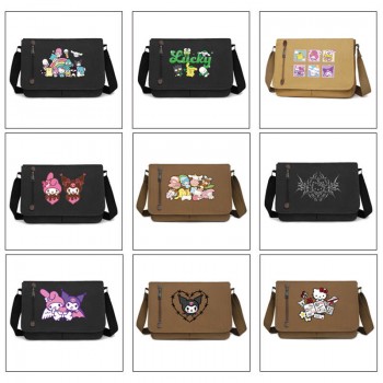 Sanrio Melody kitty Cinnamoroll Kuromi retro canvas messenger crossbody shoulder bags