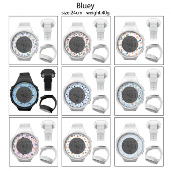 Bluey dog anime Multifunction Waterproof Electronic Digital Watch