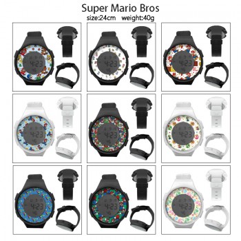 Super Mario anime Multifunction Waterproof Electronic Digital Watch