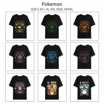 Pokemon anime summer short sleeve cotton t-shirts