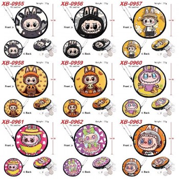 Labubu anime pu zipper round wallet coin purse