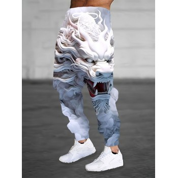 Cool Dragon Pattern 3D Print Casual Trousers Sweatpants