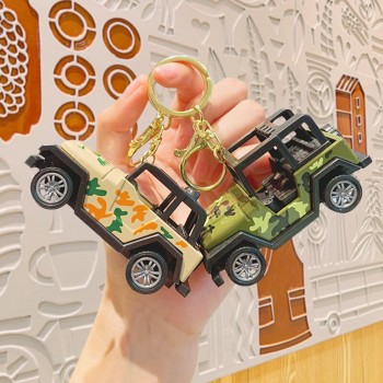 Camouflage Jeep car figure doll key chains