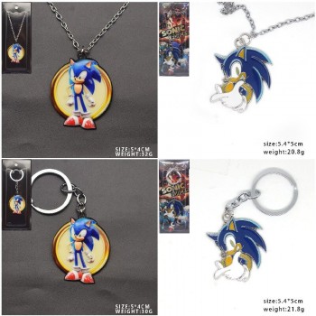 Sonic the Hedgehog anime alloy key chain necklace