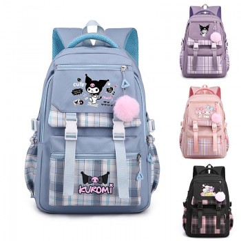 Sanrio Melody kitty Cinnamoroll Kuromi checkered backpack bags