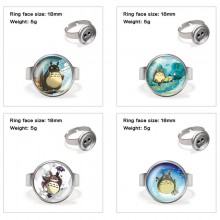 Totoro anime adjustable rings
