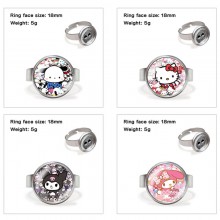 Sanrio Melody kitty Cinnamoroll Kuromi anime adjustable rings