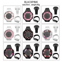 Black Pink star Multifunction Waterproof Electronic Digital Watch