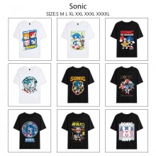 Sonic the Hedgehog anime summer short sleeve cotto...