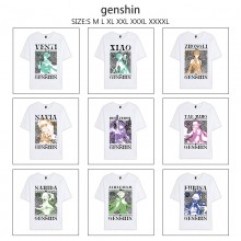 Genshin Impact game summer short sleeve cotton t-shirts