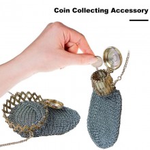 Handmade 1920s British Coin Purse Retro Metal Mesh...