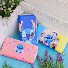 Stitch anime zipper long wallet purse