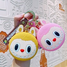 Labubu anime mini silicone wallet purse key chains