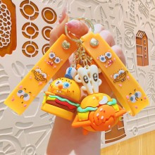 Spongebob hamburger anime figure doll key chains