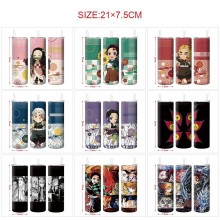 Demon Slayer anime coffee water bottle cup with st...