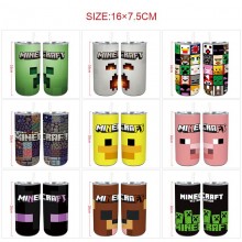 Minecraft game coffee water bottle cup with straw ...