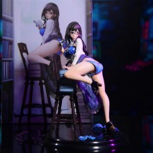 R18 Literature girl chair reading book anime sexy ...