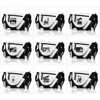 Tokyo ghoul PU black white color crossbody satchel shoulder bag