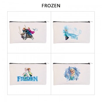 Frozen anime canvas pen case pencil storage coin bags