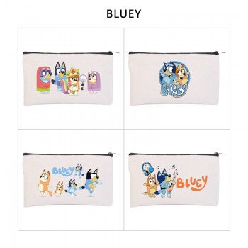 Bluey anime canvas pen case pencil storage coin bags