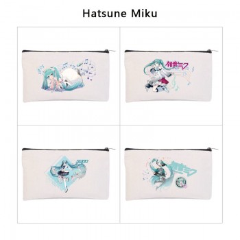 Hatsune Miku anime canvas pen case pencil storage coin bags