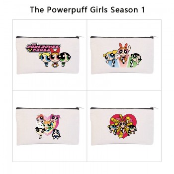 The Powerpuff Girls anime canvas pen case pencil storage coin bags