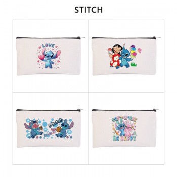 Stitch anime canvas pen case pencil storage coin bags
