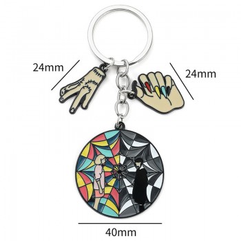 Wednesday Addams alloy keyring key chain