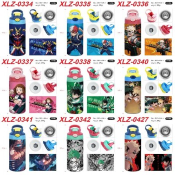 My Hero Academia anime sports water bottle cup with straw 350ml