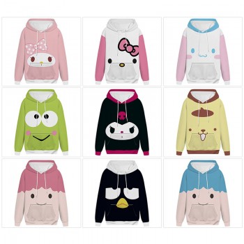 Sanrio Melody kitty Cinnamoroll Kuromi anime long sleeve hoodie sweater cloth