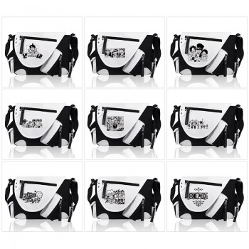 One Piece PU black white color crossbody satchel shoulder bag