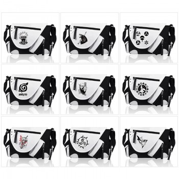Naruto PU black white color crossbody satchel shoulder bag